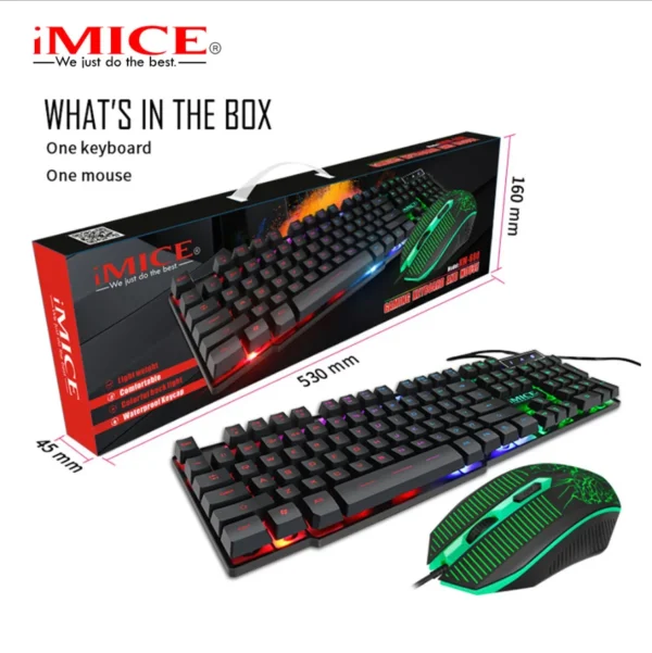 Gaming keyboard and Mouse Wired backlight mechanical feeling keyboard Gamer kit Silent  Gaming Mouse Set for PC Laptop - Image 4